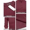 COOFANDY Men’s Cotton Linen Henley T-Shirt Long Sleeve Hippie Casual Beach T-Shirts(Wine Red)