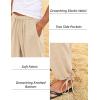 COOFANDY Men’s Cotton Linen Pants Casual Harem Pants Elastic Waist Beach Boho Yoga Trousers(Light Khaki)
