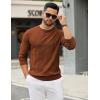 COOFANDY Men’s Crew Neck Sweater Long Sleeve Ribbed Knit Dress Sweaters Casual Slim Fit Pullover(Caramel)