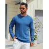 COOFANDY Men’s Crew Neck Sweater Long Sleeve Ribbed Knit Dress Sweaters Casual Slim Fit Pullover(Dark Blue)