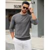 COOFANDY Men’s Crew Neck Sweater Long Sleeve Ribbed Knit Dress Sweaters Casual Slim Fit Pullover(Dark Grey)