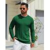COOFANDY Men’s Crew Neck Sweater Long Sleeve Ribbed Knit Dress Sweaters Casual Slim Fit Pullover(Green)