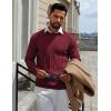 COOFANDY Men’s Crew Neck Sweater Long Sleeve Ribbed Knit Dress Sweaters Casual Slim Fit Pullover(Wine Red)