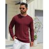 COOFANDY Men’s Crew Neck Sweater Long Sleeve Ribbed Knit Dress Sweaters Casual Slim Fit Pullover(Wine Red)