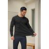 COOFANDY Men’s Crew Neck Sweater Slim Fit Lightweight Sweatshirts Knitted Pullover for Casual Or Dressy Wear(A-black)