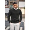 COOFANDY Men’s Crew Neck Sweater Slim Fit Lightweight Sweatshirts Knitted Pullover for Casual Or Dressy Wear(A-black)