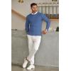 COOFANDY Men’s Crew Neck Sweater Slim Fit Lightweight Sweatshirts Knitted Pullover for Casual Or Dressy Wear(A-denim Blue)