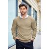 COOFANDY Men’s Crew Neck Sweater Slim Fit Lightweight Sweatshirts Knitted Pullover for Casual Or Dressy Wear(A-khaki)