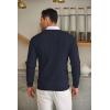 COOFANDY Men’s Crew Neck Sweater Slim Fit Lightweight Sweatshirts Knitted Pullover for Casual Or Dressy Wear(A-navy Blue)