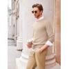 COOFANDY Men’s Crew Neck Sweater Slim Fit Lightweight Sweatshirts Knitted Pullover for Casual Or Dressy Wear(Camel)