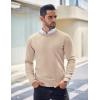 COOFANDY Men’s Crew Neck Sweater Slim Fit Lightweight Sweatshirts Knitted Pullover for Casual Or Dressy Wear(Camel)