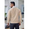COOFANDY Men’s Crew Neck Sweater Slim Fit Lightweight Sweatshirts Knitted Pullover for Casual Or Dressy Wear(Camel)