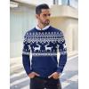 COOFANDY Men’s Crew Neck Sweater Slim Fit Lightweight Sweatshirts Knitted Pullover for Casual Or Dressy Wear(Christmas Blue)