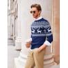 COOFANDY Men’s Crew Neck Sweater Slim Fit Lightweight Sweatshirts Knitted Pullover for Casual Or Dressy Wear(Christmas Blue)
