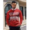 COOFANDY Men’s Crew Neck Sweater Slim Fit Lightweight Sweatshirts Knitted Pullover for Casual Or Dressy Wear(Christmas Red/White)