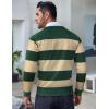 COOFANDY Men’s Crew Neck Sweater Slim Fit Lightweight Sweatshirts Knitted Pullover for Casual Or Dressy Wear(Green/Apricot Stripe)