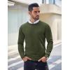 COOFANDY Men’s Crew Neck Sweater Slim Fit Lightweight Sweatshirts Knitted Pullover for Casual Or Dressy Wear(Green/Black (Two-tone Colors))