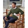 COOFANDY Men’s Crew Neck Sweater Slim Fit Lightweight Sweatshirts Knitted Pullover for Casual Or Dressy Wear(Green/Black (Two-tone Colors))