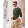 COOFANDY Men’s Crew Neck Sweater Slim Fit Lightweight Sweatshirts Knitted Pullover for Casual Or Dressy Wear(Green/Black (Two-tone Colors))