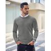 COOFANDY Men’s Crew Neck Sweater Slim Fit Lightweight Sweatshirts Knitted Pullover for Casual Or Dressy Wear(Grey)