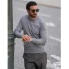 COOFANDY Men’s Crew Neck Sweater Slim Fit Lightweight Sweatshirts Knitted Pullover for Casual Or Dressy Wear(Grey)