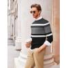 COOFANDY Men’s Crew Neck Sweater Slim Fit Lightweight Sweatshirts Knitted Pullover for Casual Or Dressy Wear(Grey/Black)