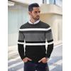 COOFANDY Men’s Crew Neck Sweater Slim Fit Lightweight Sweatshirts Knitted Pullover for Casual Or Dressy Wear(Grey/Black)