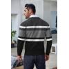 COOFANDY Men’s Crew Neck Sweater Slim Fit Lightweight Sweatshirts Knitted Pullover for Casual Or Dressy Wear(Grey/Black)