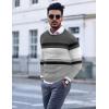 COOFANDY Men’s Crew Neck Sweater Slim Fit Lightweight Sweatshirts Knitted Pullover for Casual Or Dressy Wear(Grey/White)