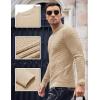 COOFANDY Men’s Crew Neck Sweater Slim Fit Lightweight Sweatshirts Knitted Pullover for Casual Or Dressy Wear(Khaki)