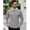 COOFANDY Men’s Crew Neck Sweater Slim Fit Lightweight Sweatshirts Knitted Pullover for Casual Or Dressy Wear(Light Gray)