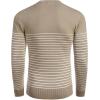 COOFANDY Men’s Crew Neck Sweater Slim Fit Lightweight Sweatshirts Knitted Pullover for Casual Or Dressy Wear(Pinstripes White & Khaki)