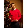 COOFANDY Men’s Crew Neck Sweater Slim Fit Lightweight Sweatshirts Knitted Pullover for Casual Or Dressy Wear(Red)