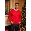 COOFANDY Men’s Crew Neck Sweater Slim Fit Lightweight Sweatshirts Knitted Pullover for Casual Or Dressy Wear(Red)