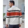 COOFANDY Men’s Crew Neck Sweater Slim Fit Lightweight Sweatshirts Knitted Pullover for Casual Or Dressy Wear(White/Rust Red)