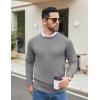 COOFANDY Mens Crew Neck Sweaters Long Sleeve Lightweight Knit Dress Pullover Sweaters(Grey)
