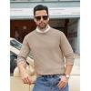 COOFANDY Mens Crew Neck Sweaters Long Sleeve Lightweight Knit Dress Pullover Sweaters(Light Coffee)