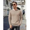 COOFANDY Mens Crew Neck Sweaters Long Sleeve Lightweight Knit Dress Pullover Sweaters(Light Coffee)