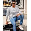 COOFANDY Mens Crew Neck Sweaters Long Sleeve Lightweight Knit Dress Pullover Sweaters(Light Grey)