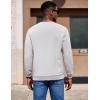 COOFANDY Mens Crew Neck Sweaters Long Sleeve Lightweight Knit Dress Pullover Sweaters(Light Grey)