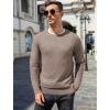 COOFANDY Mens Crew Neck Sweaters Long Sleeve Lightweight Knit Dress Pullover Sweaters(Light Khaki)