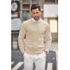 COOFANDY Men’s Crewneck Knit Sweater Slim Fit Lightweight Casual Twist Patterned Cable Knitted Pullover