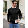 COOFANDY Men’s Crewneck Sweater Casual Dress Pullover Sweater Slim Fit Lightweight Long Sleeve Raglan Sweaters(Black)