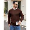 COOFANDY Men’s Crewneck Sweater Casual Dress Pullover Sweater Slim Fit Lightweight Long Sleeve Raglan Sweaters(Brown)