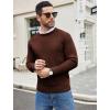 COOFANDY Men’s Crewneck Sweater Casual Dress Pullover Sweater Slim Fit Lightweight Long Sleeve Raglan Sweaters(Brown)