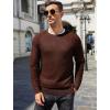 COOFANDY Men’s Crewneck Sweater Casual Dress Pullover Sweater Slim Fit Lightweight Long Sleeve Raglan Sweaters(Brown)