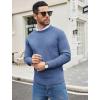 COOFANDY Men’s Crewneck Sweater Casual Dress Pullover Sweater Slim Fit Lightweight Long Sleeve Raglan Sweaters(Dark Blue)