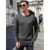 COOFANDY Men’s Crewneck Sweater Casual Dress Pullover Sweater Slim Fit Lightweight Long Sleeve Raglan Sweaters(Dark Grey)