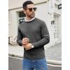 COOFANDY Men’s Crewneck Sweater Casual Dress Pullover Sweater Slim Fit Lightweight Long Sleeve Raglan Sweaters(Dark Grey)