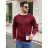 COOFANDY Men’s Crewneck Sweater Casual Dress Pullover Sweater Slim Fit Lightweight Long Sleeve Raglan Sweaters(Dark Red)